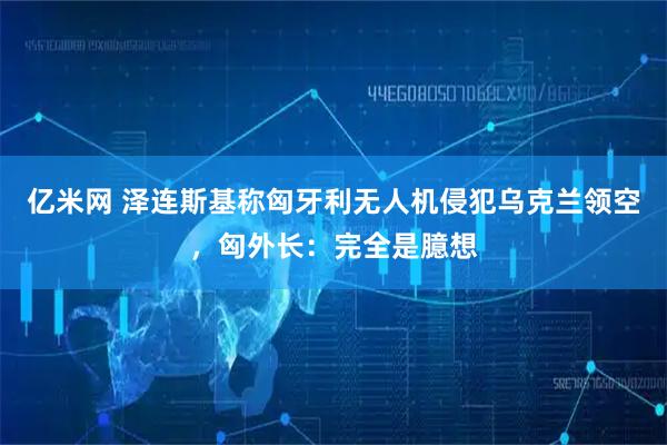 亿米网 泽连斯基称匈牙利无人机侵犯乌克兰领空，匈外长：完全是臆想